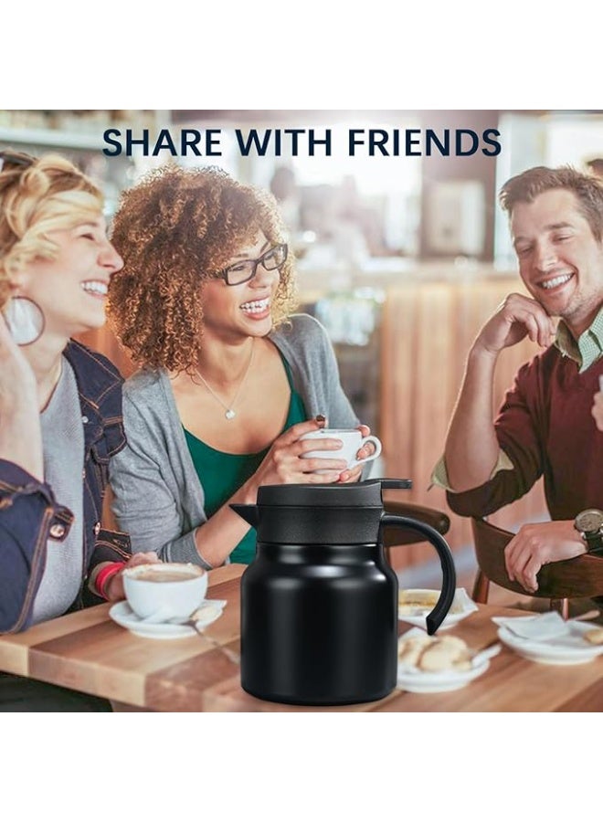 Arabest 27 os   stainless steel insulated coffee cup and teapot with temperature display, double wall vacuum insulated cream container, milk and hot chocolate beverage dispenser, teapot. black - Image 5